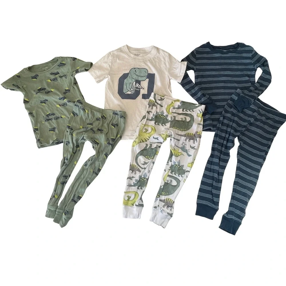 Boys 4T Clothing Bundle‎ OshKosh Stitch & Stone Jacket Pajamas Graphic Tee 8pc